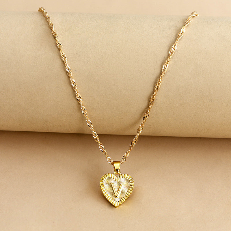 26 English Initial Letter Pendant Necklaces For Women