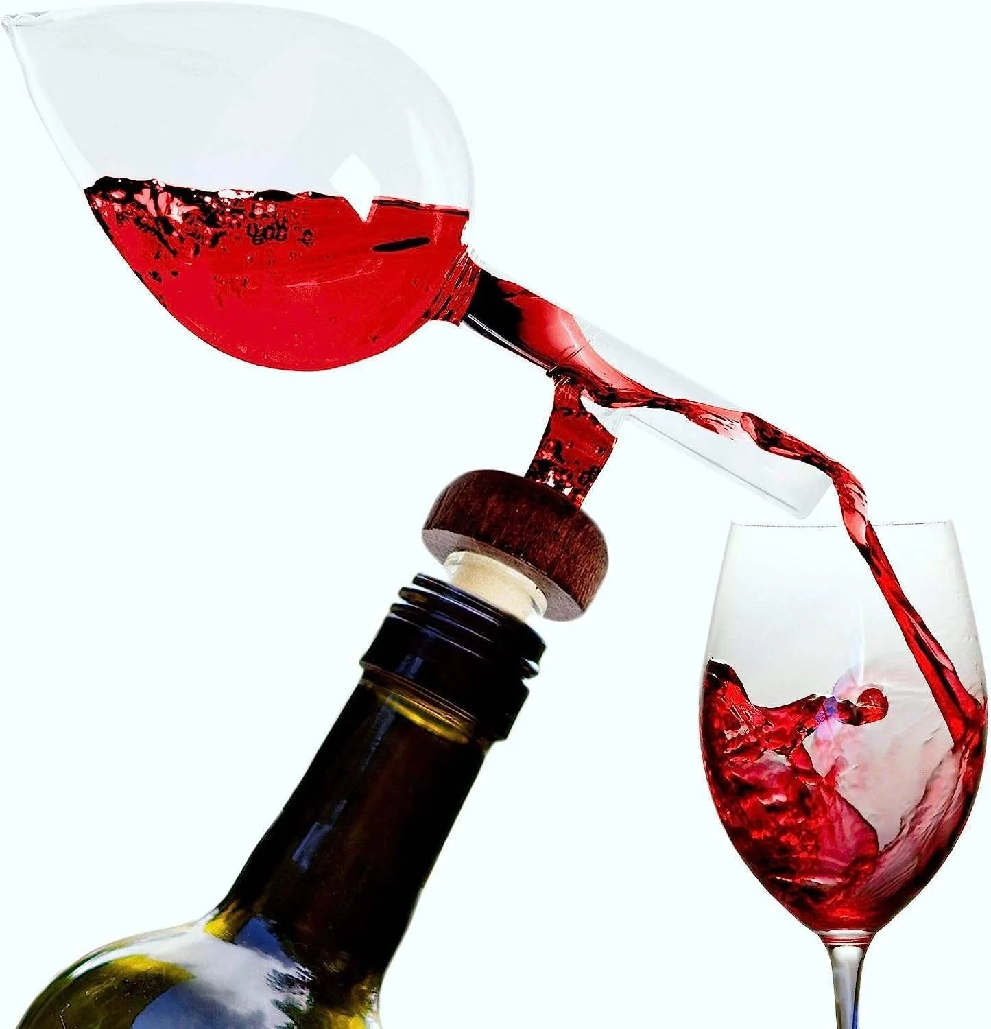 Round/Peach Shaped Red Wine Aerator Transparent Red Wine Bottle Portable Pourer and Quick Decanter Spout Glass Sobering Device