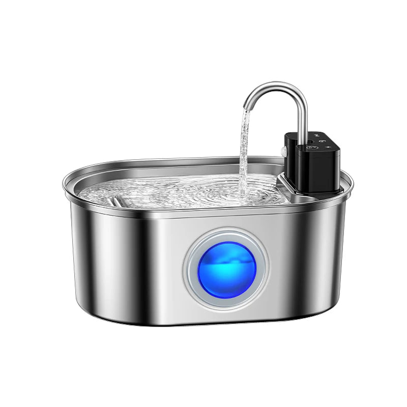 ROJECO 3.2L Stainless Steel Cat Water Fountain Wireless Sensor Smart Automatic Dog Water Dispenser Drinking Fountain 4000mAh