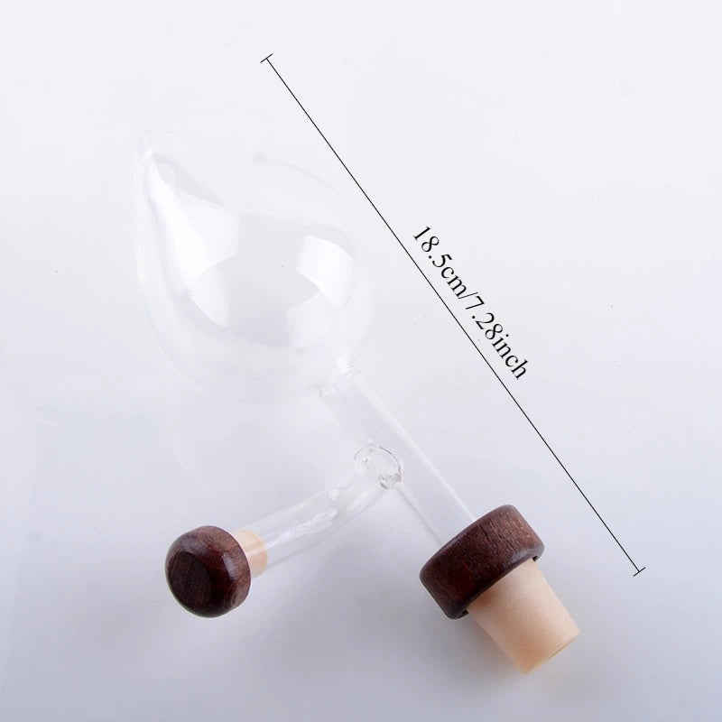 Portable Red Wine Aerator Round/Peach Shaped Transparent Red Wine Bottle Pourer and Quick Decanter Spout Glass Sobering Device