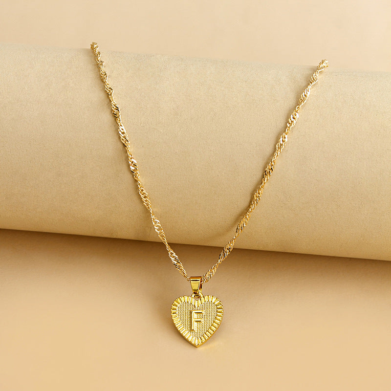 26 English Initial Letter Pendant Necklaces For Women