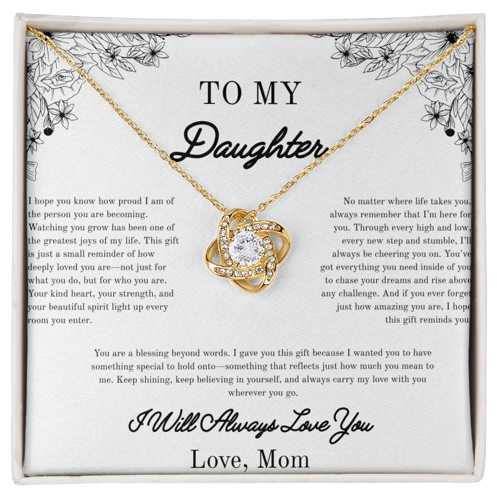 To my Daughter, Beautiful Necklace for Her, Silver/Gold, From Family, Gifts for Her