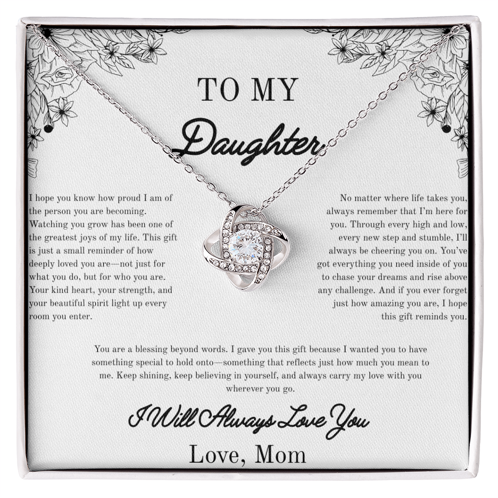 To my Daughter, Beautiful Necklace for Her, Silver/Gold, From Family, Gifts for Her