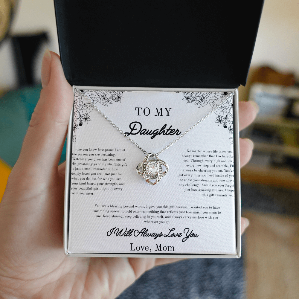 To my Daughter, Beautiful Necklace for Her, Silver/Gold, From Family, Gifts for Her