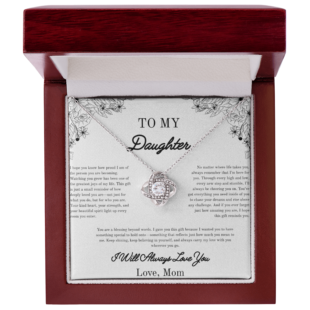 To my Daughter, Beautiful Necklace for Her, Silver/Gold, From Family, Gifts for Her