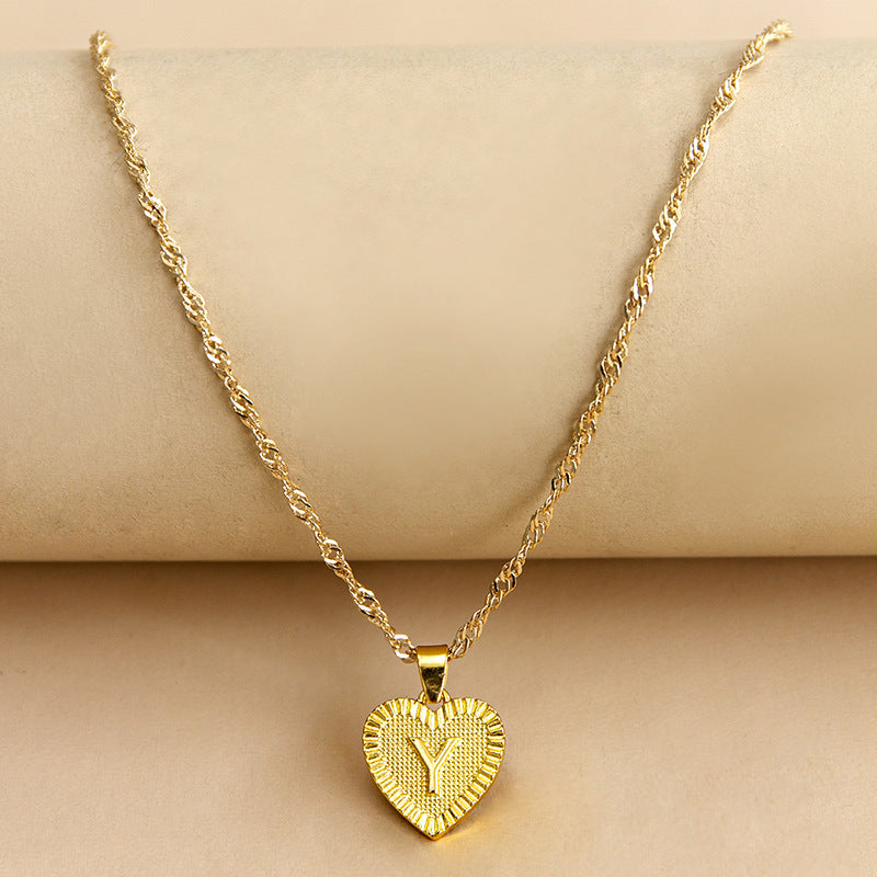 26 English Initial Letter Pendant Necklaces For Women