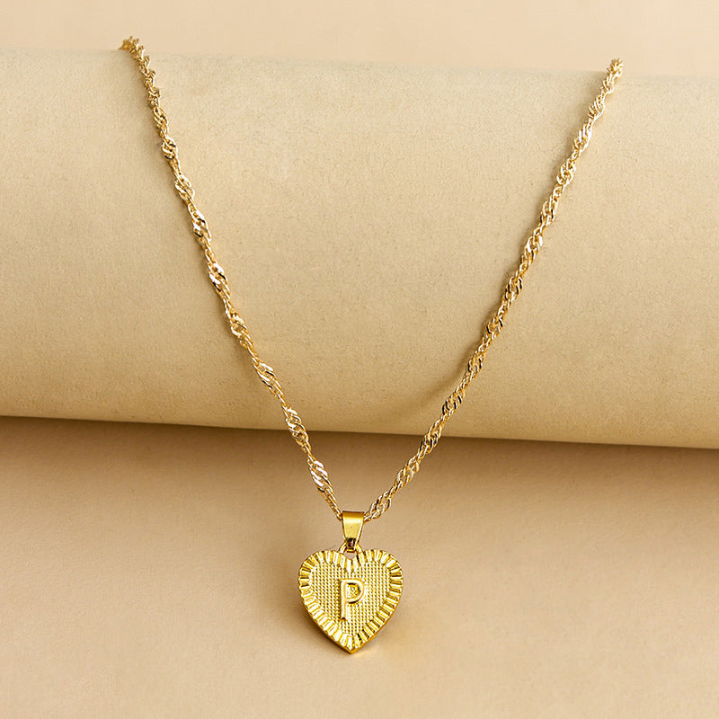 26 English Initial Letter Pendant Necklaces For Women