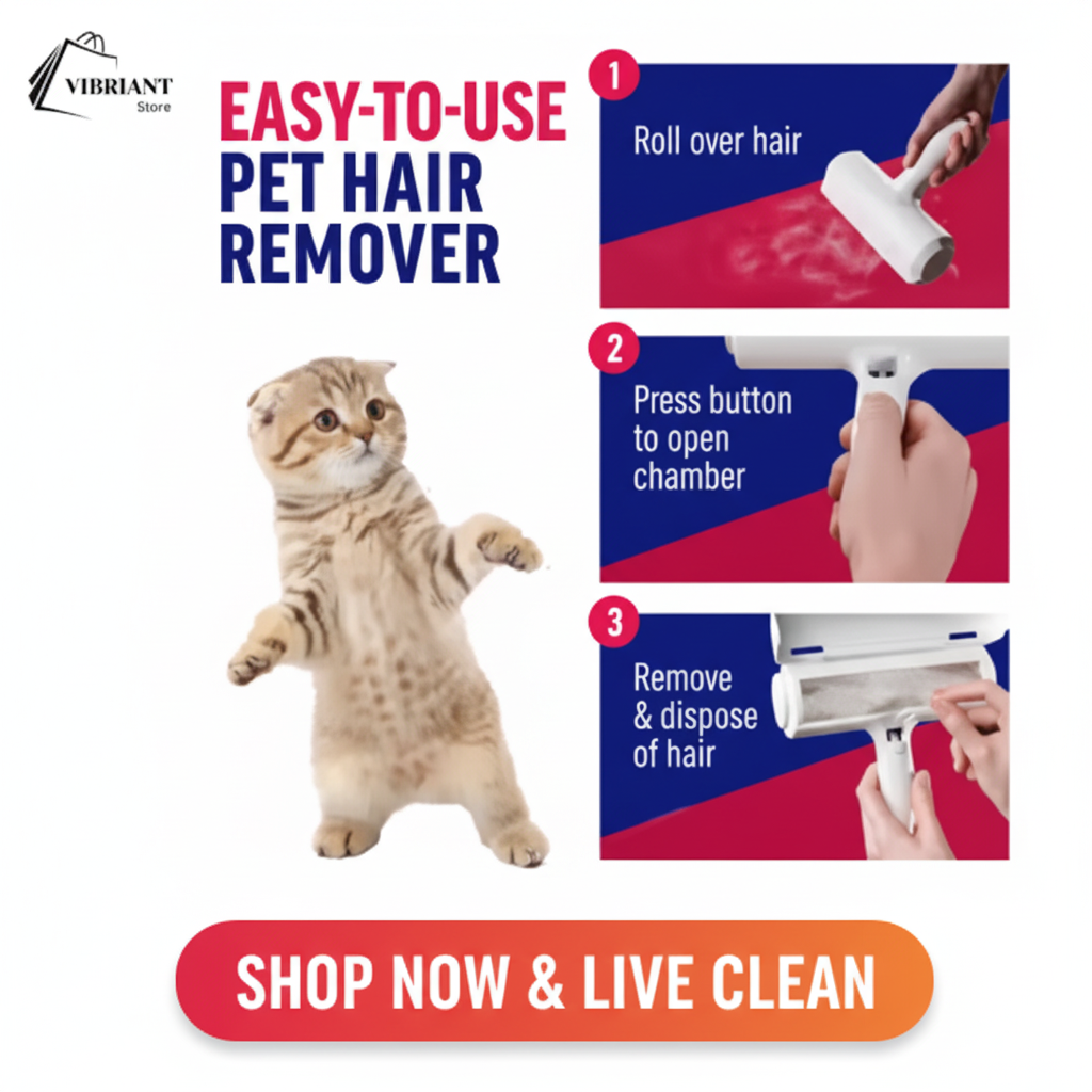🐾 Reusable Pet Hair Remover Roller – Self-Cleaning Dog & Cat Hair Remover for Clothes, Furniture, Carpets & Car Seats | Lint Roller for Pet Hair & Fur Removal