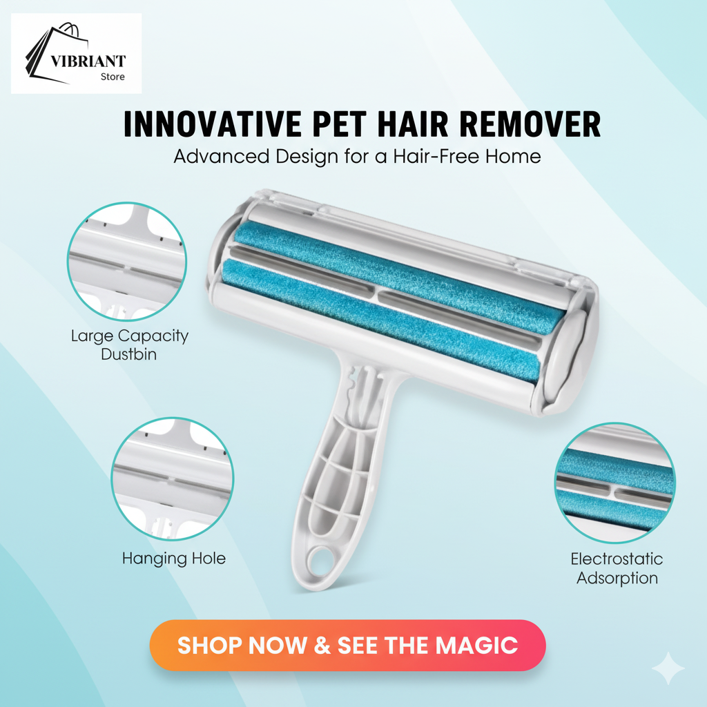 🐾 Reusable Pet Hair Remover Roller – Self-Cleaning Dog & Cat Hair Remover for Clothes, Furniture, Carpets & Car Seats | Lint Roller for Pet Hair & Fur Removal