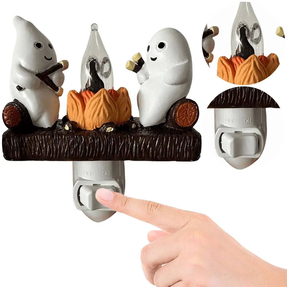 Ghost Campfire Flickering Nightlight Ghost Campfire Flickering Plug in Night Light Halloween Ghost Night Light Halloween Gifts