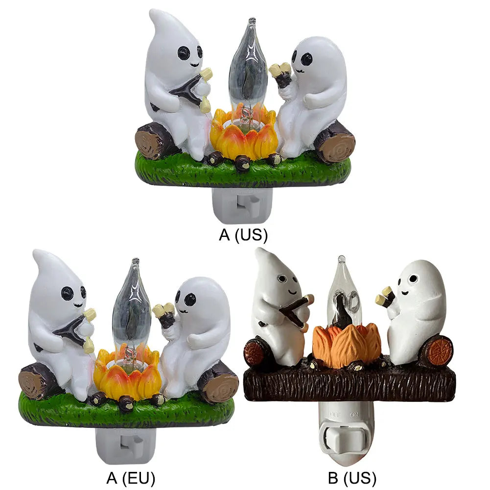 Ghost Campfire Flickering Nightlight Ghost Campfire Flickering Plug in Night Light Halloween Ghost Night Light Halloween Gifts