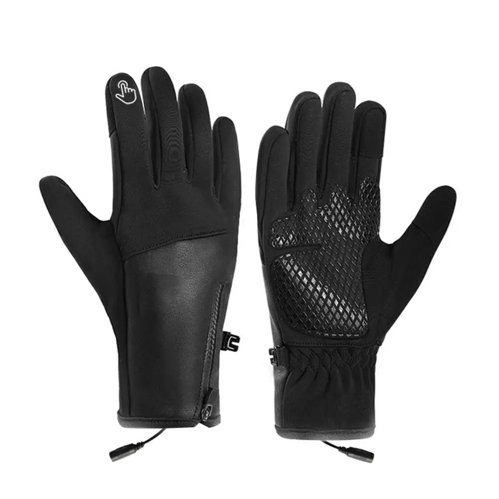 Creative Winter USB Heated Gloves Adjustable Waterproof Rechargeable Gloves Non-Slip Warm Hand Warming Gloves