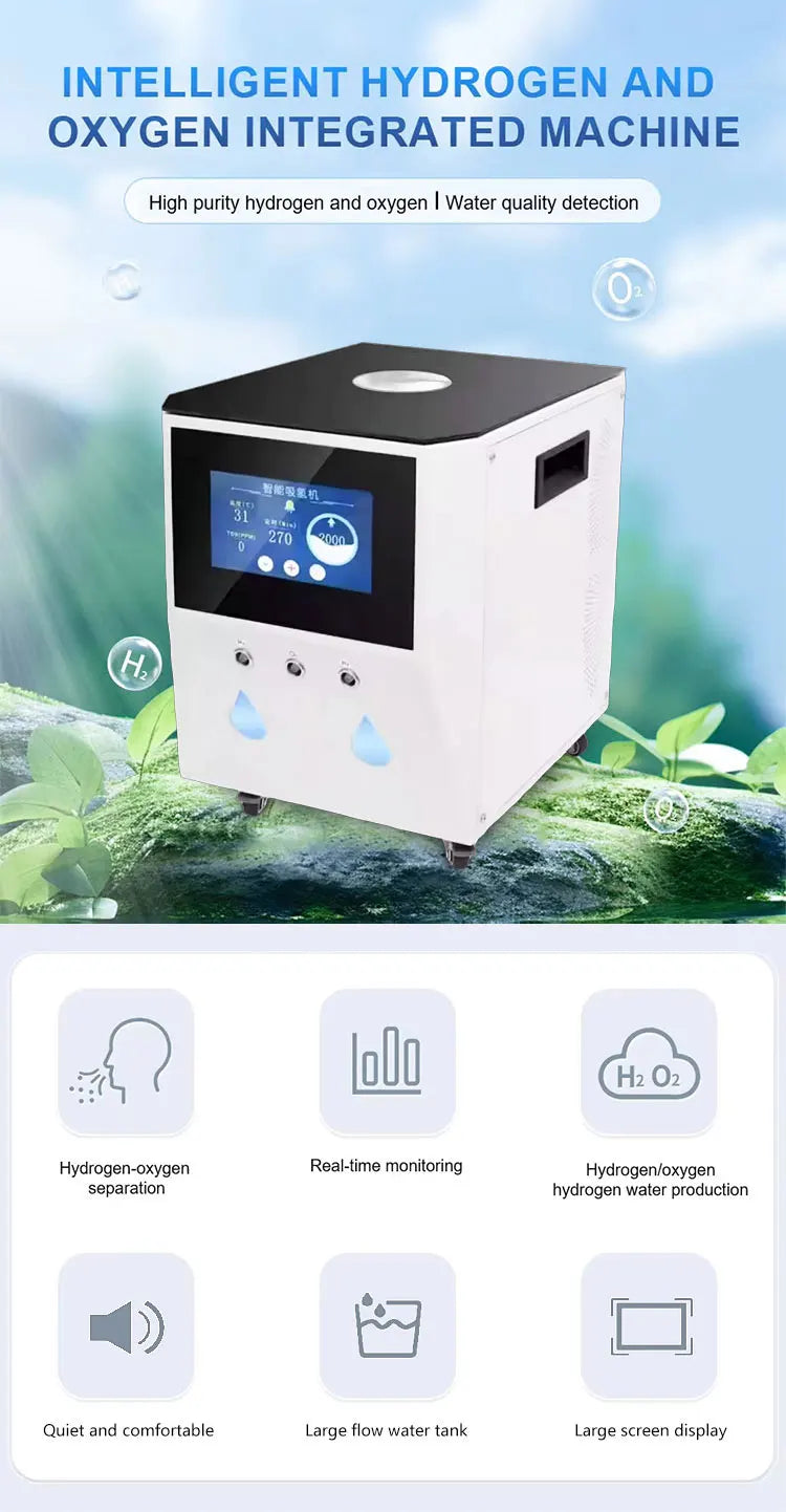 Medical 3000ml Hydrogen Water Generator Hydrogen Inhalation Machine H2 O2 HHO Double Outlet Hydrogen Inhaler Breathing Device
