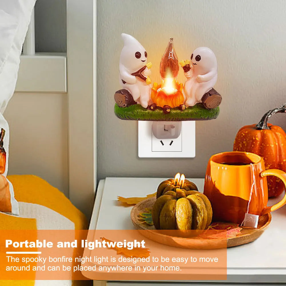 Ghost Campfire Flickering Nightlight Ghost Campfire Flickering Plug in Night Light Halloween Ghost Night Light Halloween Gifts