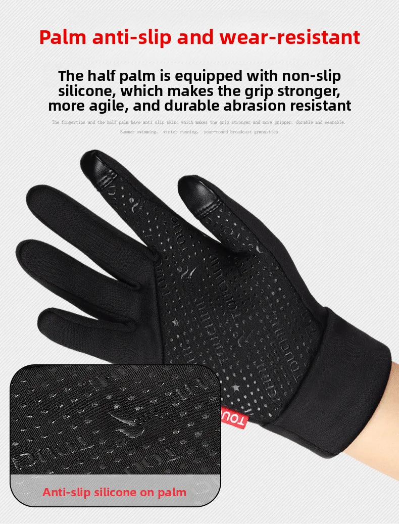 Polyester USB Heated Gloves Waterproof Reusable Rechargeable Gloves Non-Slip Adjustable Touchscreen Gloves& Mittens for Winter