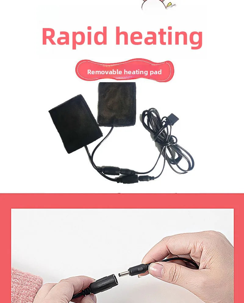 Polyester USB Heated Gloves Waterproof Reusable Rechargeable Gloves Non-Slip Adjustable Touchscreen Gloves& Mittens for Winter