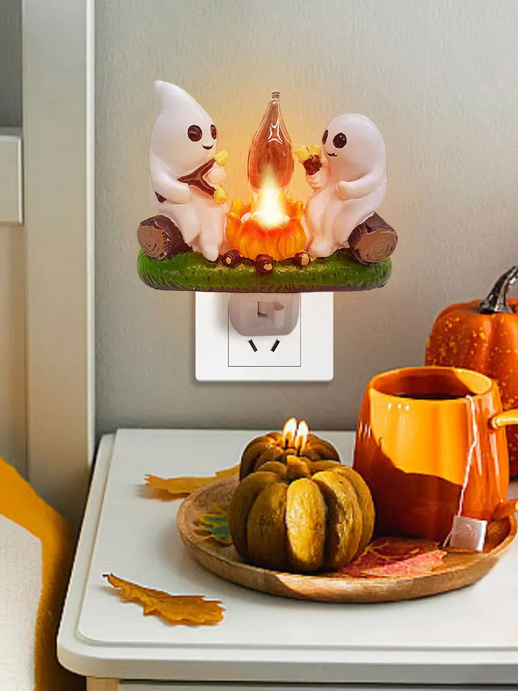 Ghost Campfire Flickering Nightlight Ghost Campfire Flickering Plug in Night Light Halloween Ghost Night Light Halloween Gifts