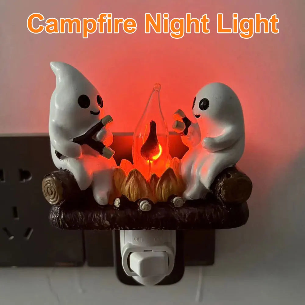 Ghost Campfire Flickering Nightlight Ghost Campfire Flickering Plug in Night Light Halloween Ghost Night Light Halloween Gifts