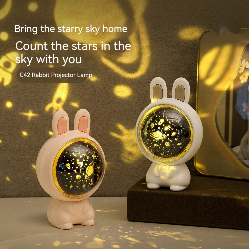 Creative Rabbit Star Light Bight Projector Lamp Children Home Decor